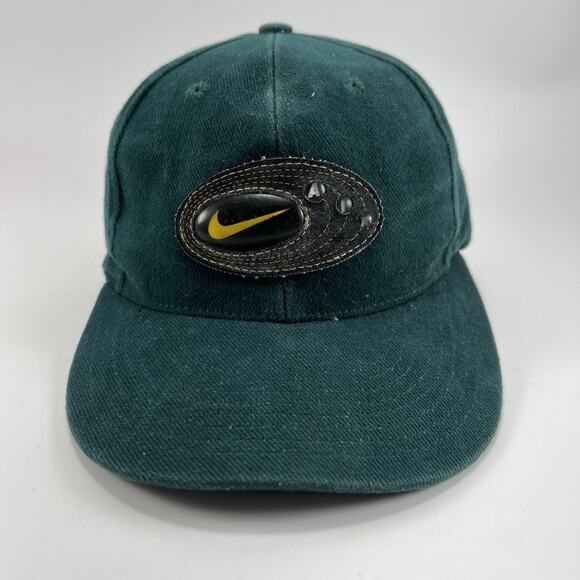 Nike Air Swoosh Vintage 90's Adjustable Strapback Cap Hat Green Bubble Logo - Picture 1 of 9